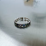 Multicolor Stone Open Ring