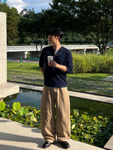 ソリスヘンリーネック長袖ニットTシャツ (4 Colors)