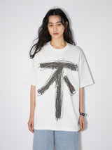 Two-sided fun print summer simple loose short-sleeved T-shirt