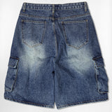 Basic Washing Bermuda Cargo Denim Pants - 3COLOR