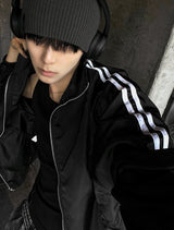 Lightweight High-Neck Side Track Wind Jacket 4color