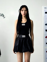 [UPDRAFT]SLEEVELESS COTTON T-SHIRT BLACK