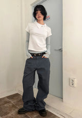 VINTAGE DYEING ZIPPER PANTS