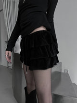 velvet cancan skirt (2color)