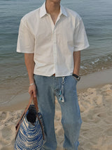 Pleddy Air Crop Short Sleeve Shirt (3color)