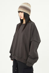 Plain overlock fleece over sweatshirt