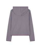Henley Neck Striped Pocket Hooded Long Sleeve - PURPLE