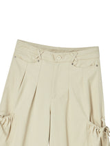 COTTON CAPRI PANTS BEIGE