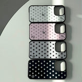 xs ♩♪♬ ドット (white) グラスバンパーiPhone ケース