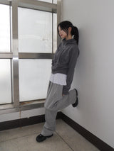 stud hood zip-up