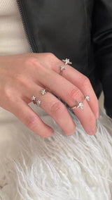 Star piercing open ring SET