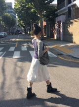 サミ チェック ボタン ラグラン ロールアップ ロングスリーブ Tシャツ