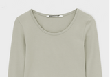 [B-BASIC] Basic Cotton Modal U-Neck Long Sleeve Tee (2 SIZE)