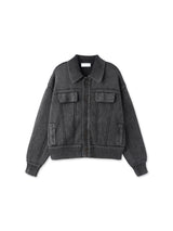 Washing trucker cardigan 2color