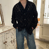 [UNISEX] Suede punching overfit shirts (2color)