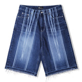 navajo パターンカットオフバミューダパンツ indigo blue