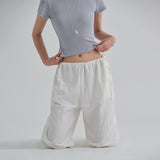 [Tringle] Nylon Side String Wide Pants -2color