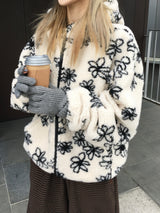 Cartoon Flower Poggle Hooded Zip-up (3c)