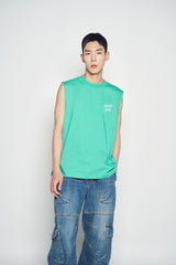 25SS SCRIPT LOGO OUTLINE SLEEVELESS LIGHT GREEN
