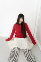 knit wool flare skirt(3colors)