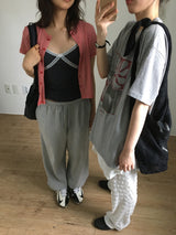 Striped mini cardigan (4color)