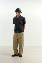 Overlap Pocket Camo Pants (Washed Beige)