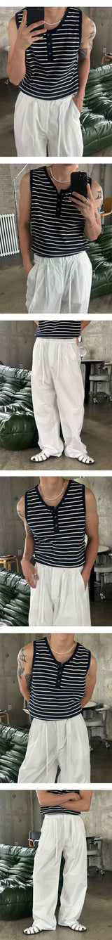 [Unisex] Nylon two tuck rope banding pants(3color)