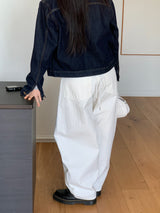 Mild Back Lace-Up Corset Balloon Wide Pants