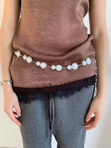 Pearl coin chain belt