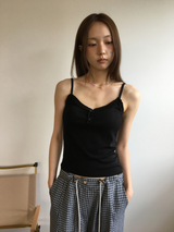 Otti frill button sleeveless top (3color)