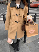 wool butler toggle half-wide coat