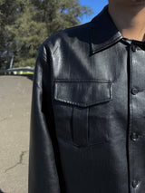 Leaf Pocket Crop レザージャケット 2C