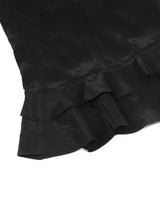 Glossy Frill Top _ BLACK
