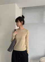 26SS★ [BAONHAUS] ベニールラウンドリブ長袖Tシャツ