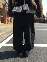 ダウンリニングコーデュロイワイドパンツ
