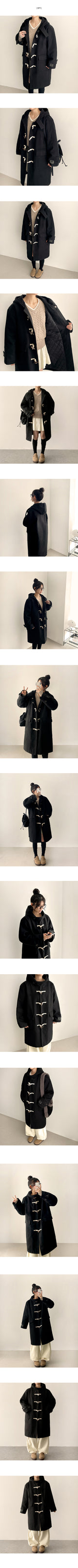 Node Button High Neck Toggle Tteokbokki Long Coat