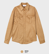 Age Western Pocket Suede Long Sleeve Shirt