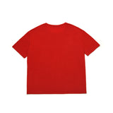オーバーサイズシルケットスクープネックTシャツ RED