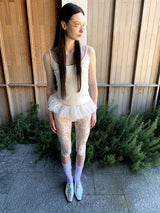 Whtie Rose lace leggings stockings
