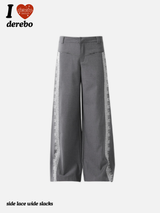 side lace wide slacks