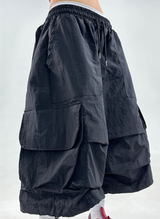 NYLON PARACHUTE BERMUDA PANTS❤🖤🩶💚
