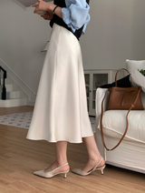 Voile Flare Satin Skirt / 6 Colors