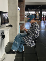 タイピングレタリングスナップデニムパンツ 2C