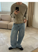 Crop waffle long sleeves(3color)