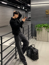 Lebey Daily Back Banding Wide Denim Pants