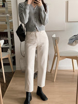 Daily V-neck Crop Knit Cardigan (9color)