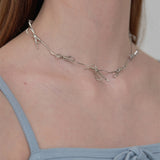 Wave Knots Flow Ribbon Necklace_2 colors