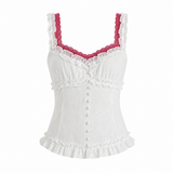 Elodie Eyelet Ruffle Camisole