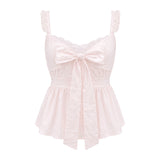 Summer Lace Ribbon Blouse - PINK