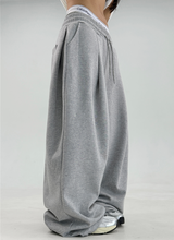 2000 ユニッツソルド❤🥰ファーストショッピング❤ S-XL❤ フリース❤ サイドプリーツワイドバルーントレーニングパンツ